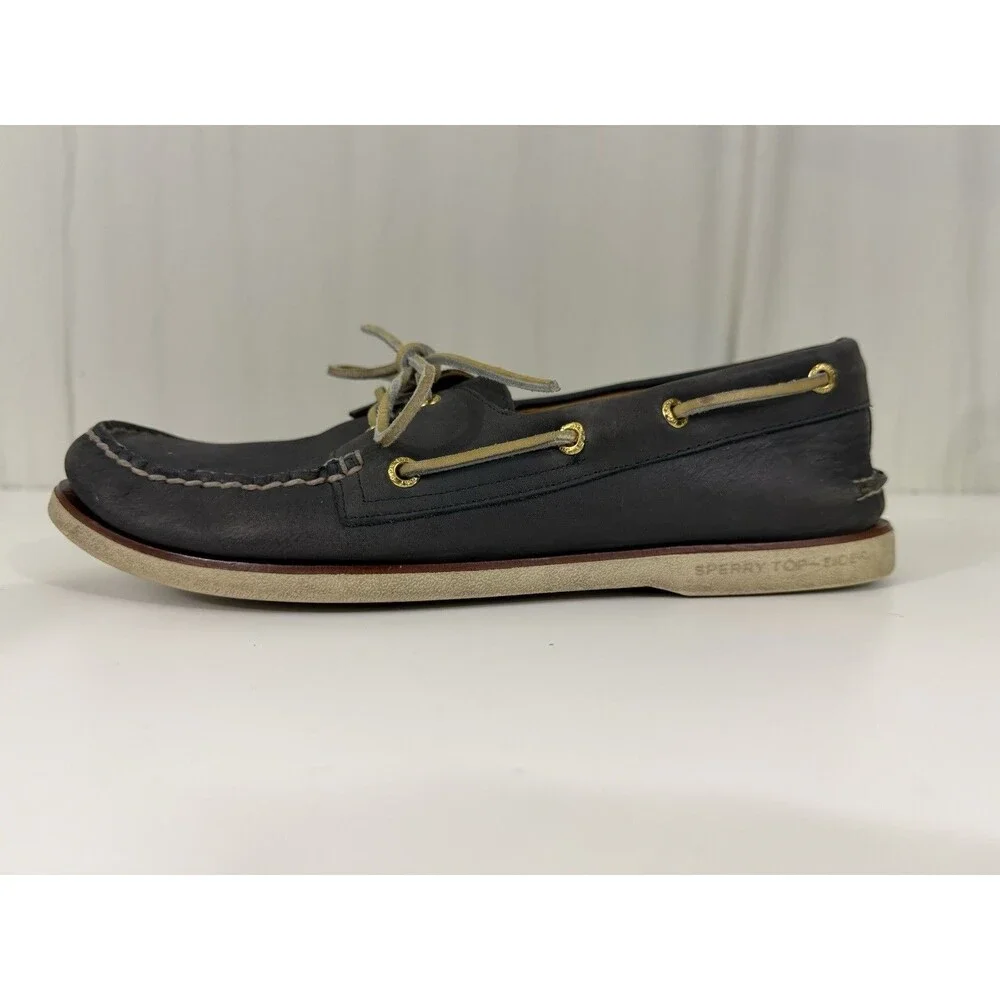 Sperry Topsiders Gold Cup Original 2-Eye Boat Shoe Navy Sz 11M Preppy Lawn Party